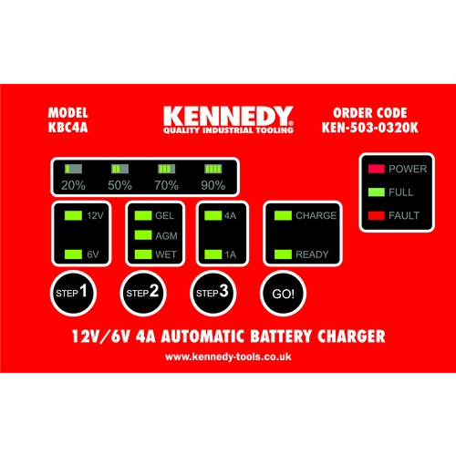 12V/6V 4A INTELLIGENT AUTOMATIC BATTERY CHARGER