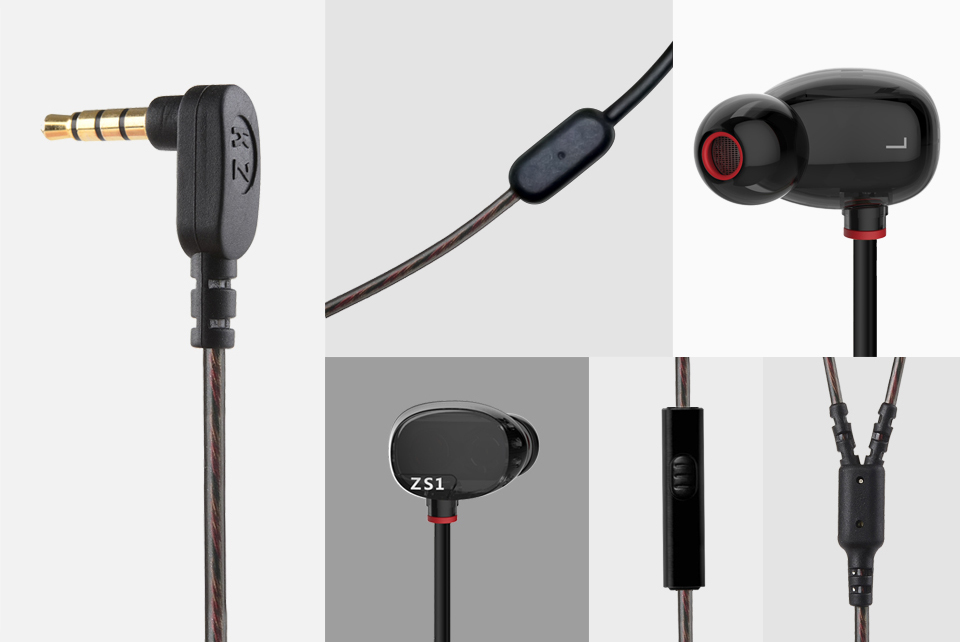 ขาย KZ ZS1 หูฟังมีไมค์ 2ไดร์เวอร์ระดับ Hi-Fi พร้อมสาย 108 coreแบบ LC-OFC