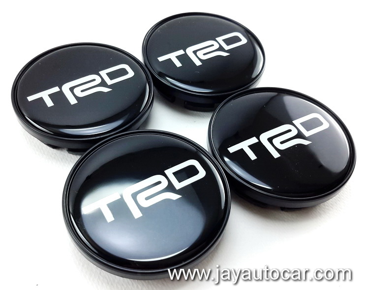ฝาล้อรถยนต์ สำหรับ ล้อแม็ก สติ๊กเกอร์ TRD ดำ ขนาด 58 มิล 1ชุด 4ชิ้น 58mm.