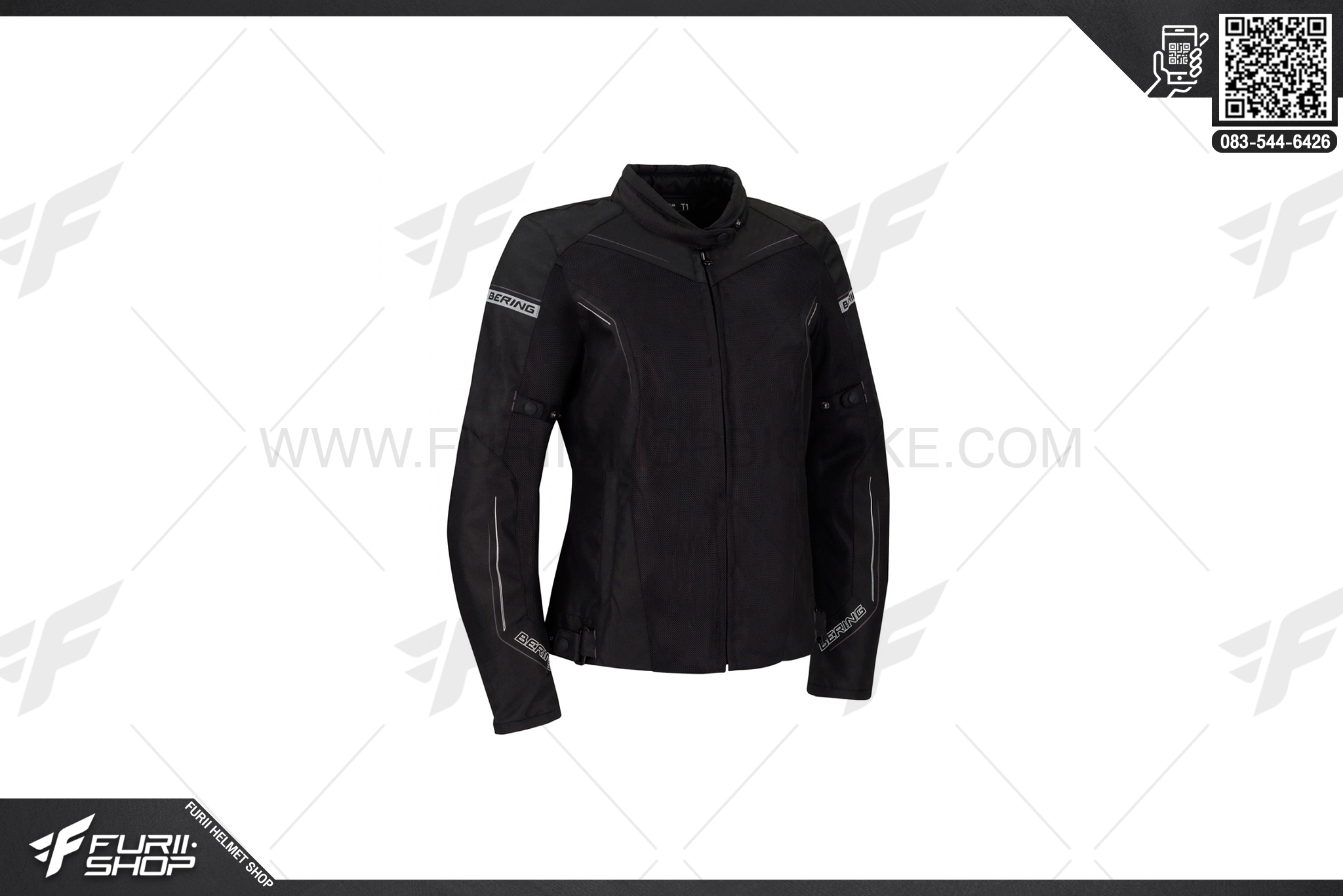 เสื้อแจ็คเก็ต Bering Jacket Lady Cancun Black/Cranberry