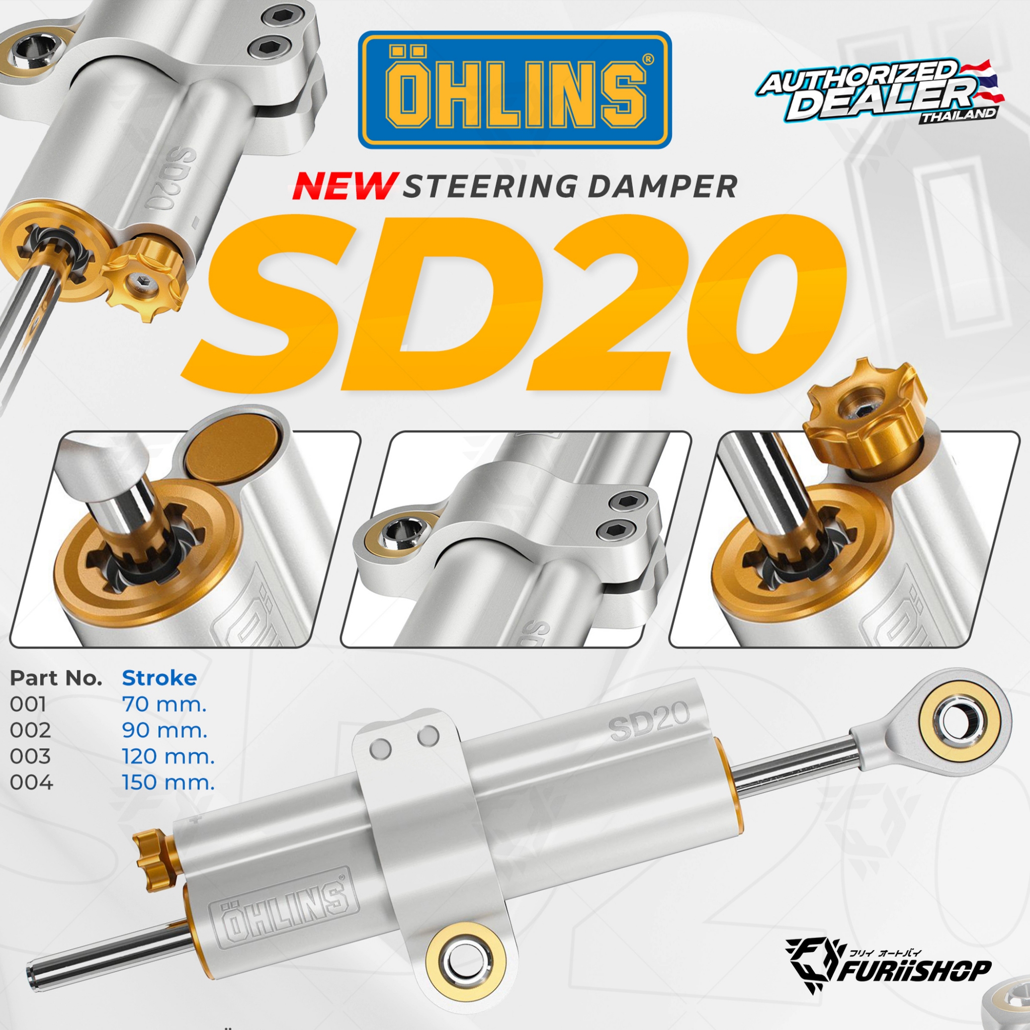 กันสะบัด Steering Damper Ohlins SD20 New 2025