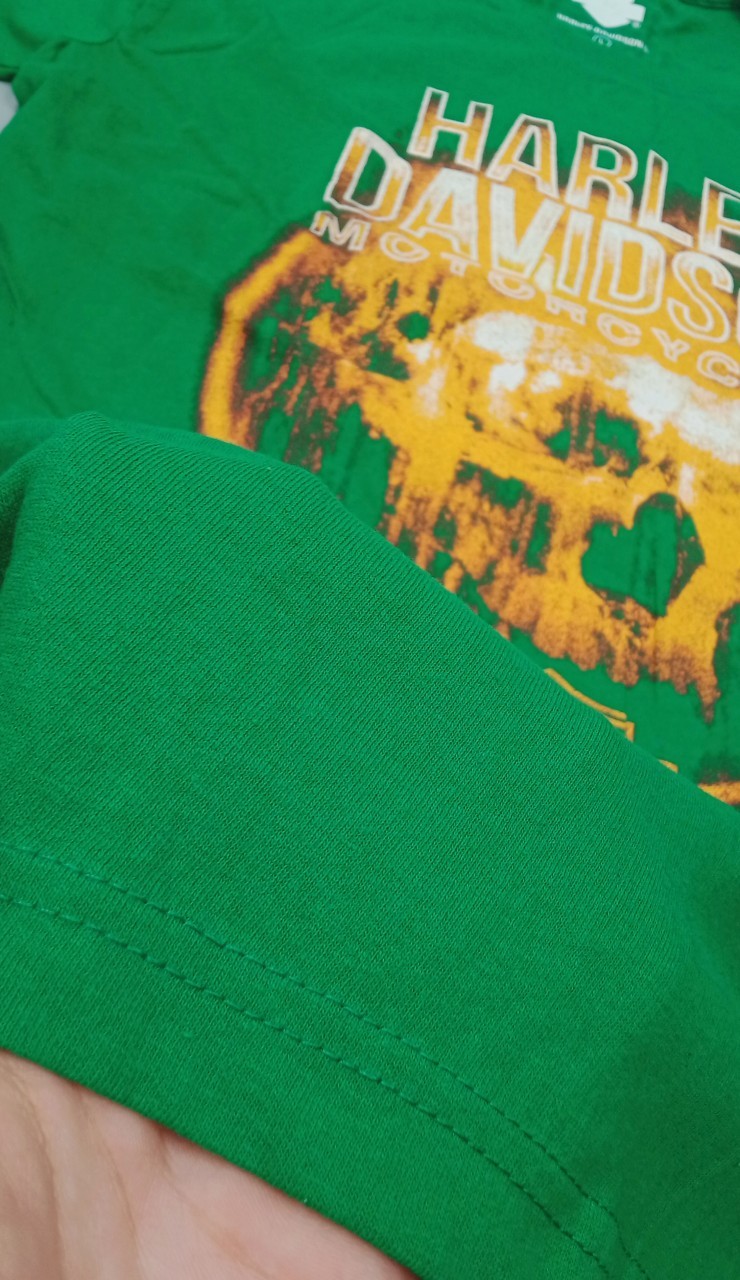 เสื้อยืดแขนสั้น H-D ลายกระโหลก #04 เขียว L