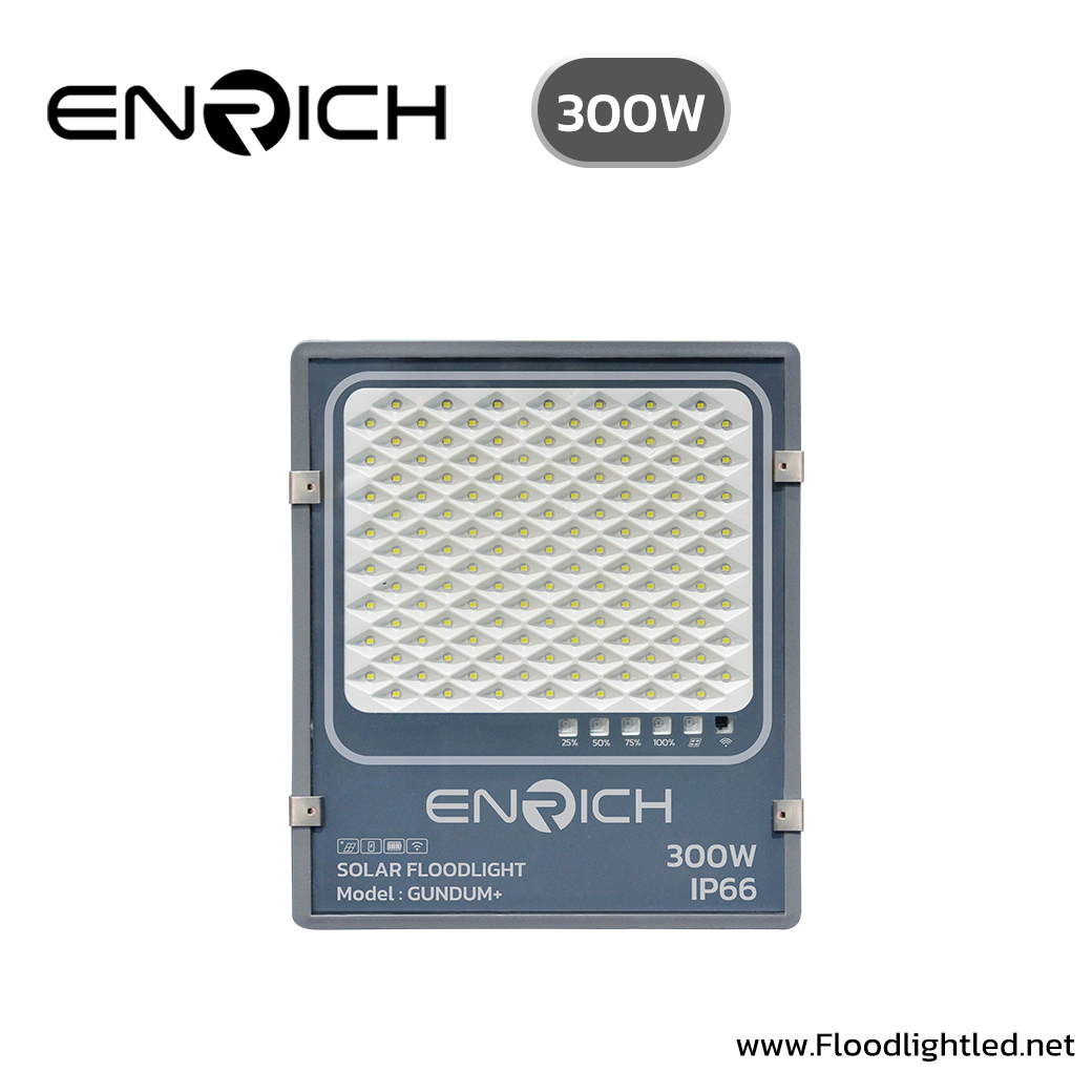 สปอร์ตไลท์โซล่าเซลล์ LED 300W ENRICH GUNDAM+