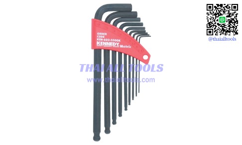 ชุดประแจหกเหลี่ยมหัวบอล สีดำ METRIC L-WRENCH BALL DRIVER SET (9-PCE) KENNEDY