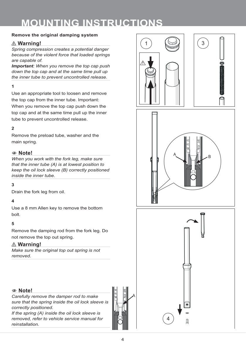 สปริงโช้คหน้า Ohlins FKS208 For Triumph Thruxton 900 2008-2015