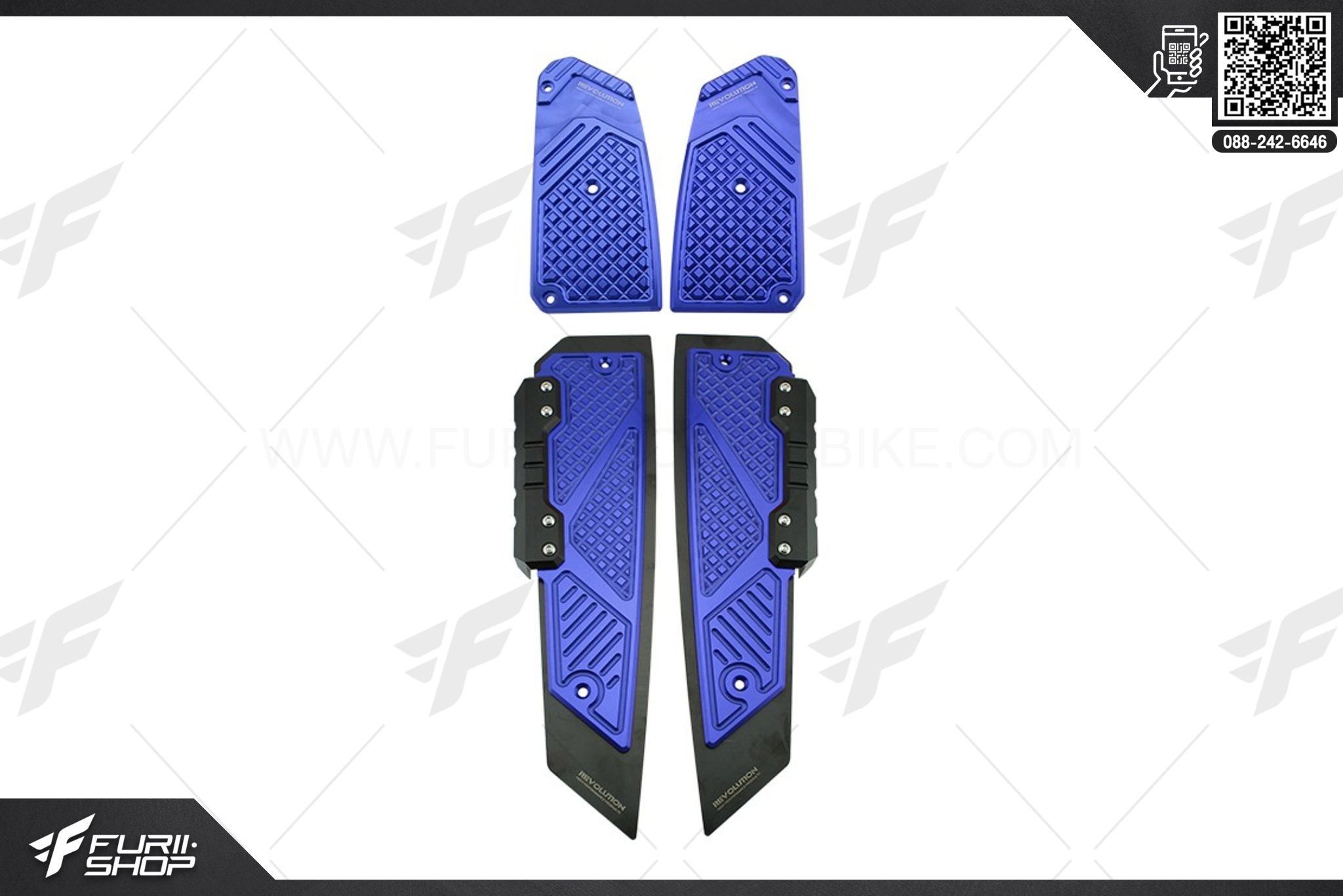 สแตนเลสลองพื้น+มิเนียม+กันล้ม Revolution For Honda Forza350 2020