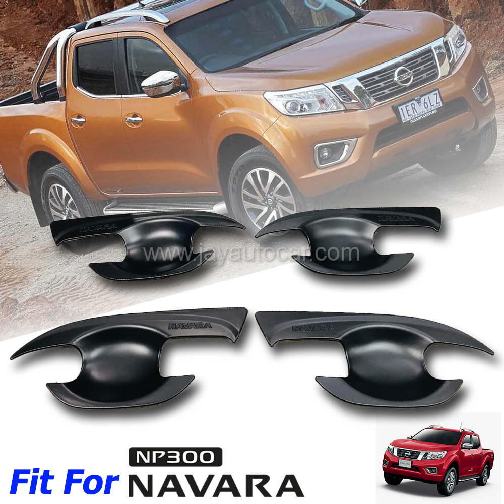 เบ้ารองมือเปิดประตู ครอบมือเปิด สีดำด้าน รถกะบะ นิสสัน นาวาร่า เอ็นพี่สามร้อย Nissan Navara NP300