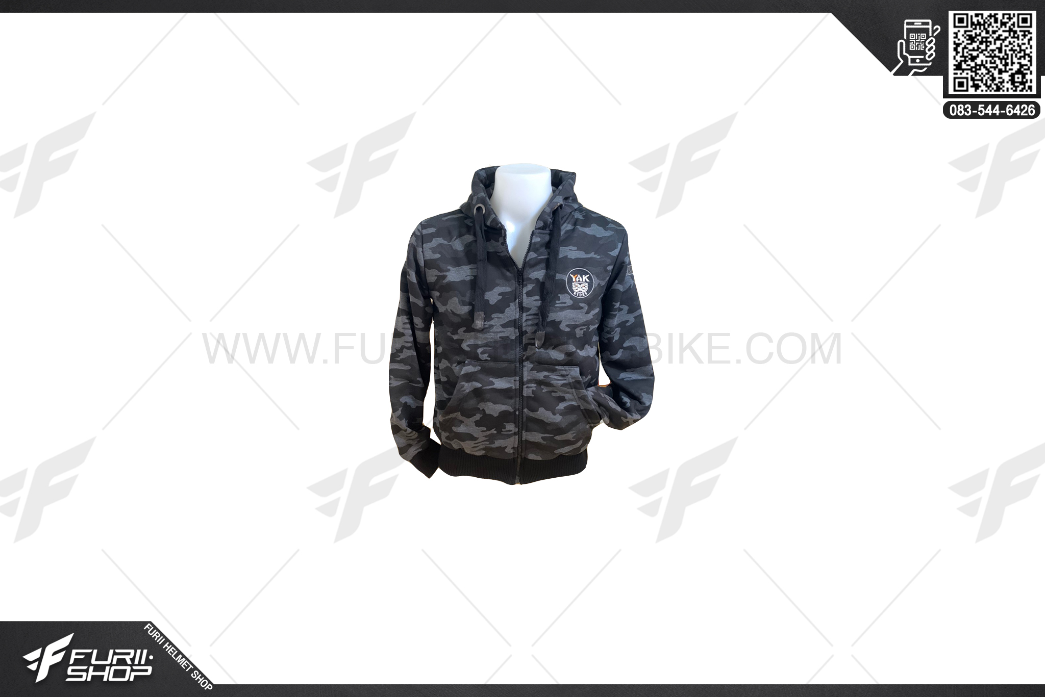 เสื้อแจ็คเก็ต YAK RYDER พราง ขาว