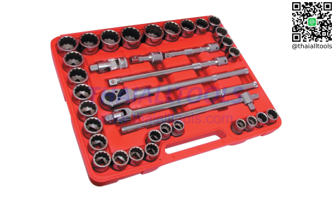 ชุดบ๊อกซ์ MM/INCH PROFESSIONAL SOCKET SET 3/4" SQ DR 36PC KENNEDY