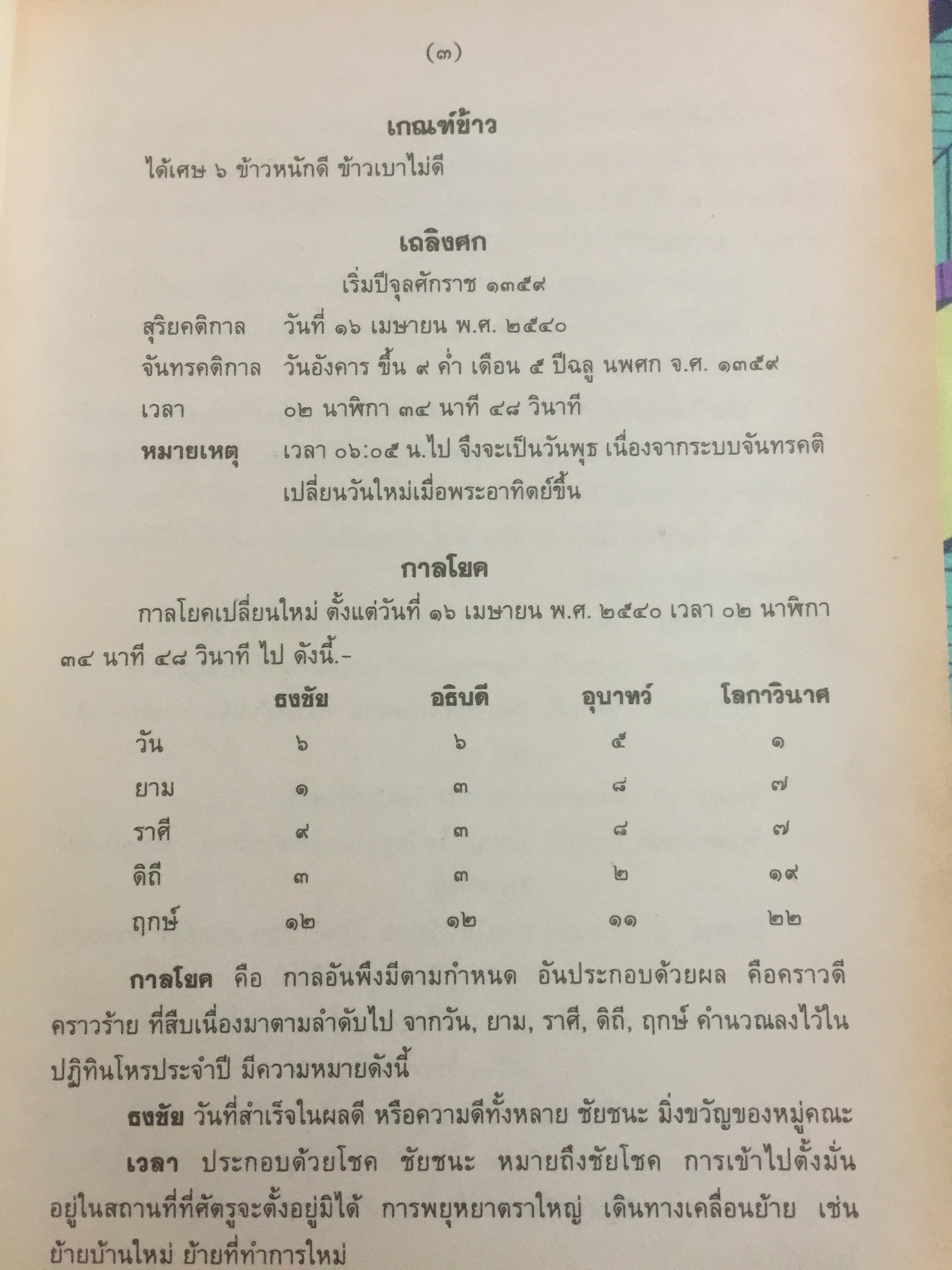 ปฏิทินฤกษ์บน-ฤกษ์ล่าง พ.ศ.2540 บอกเวลาเปลี่ยนฤกษ์บนและล่างทุกวัน เป็นคู่มือของโหราศาสตร์และชาวบ้านได้ โดยจำรัส ศิริ 0 กก.