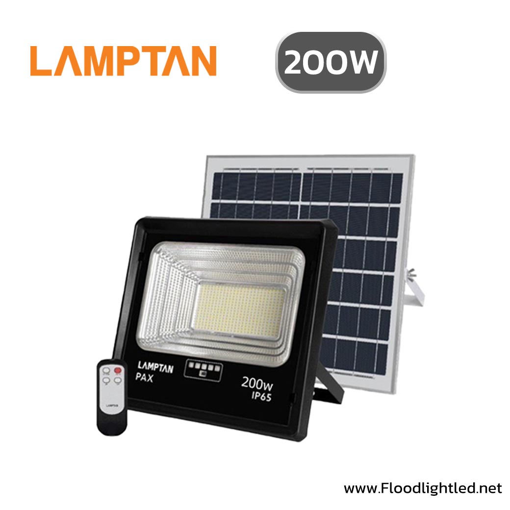 สปอร์ตไลท์โซล่าเซลล์ LED 200W LAMPTAN PAX