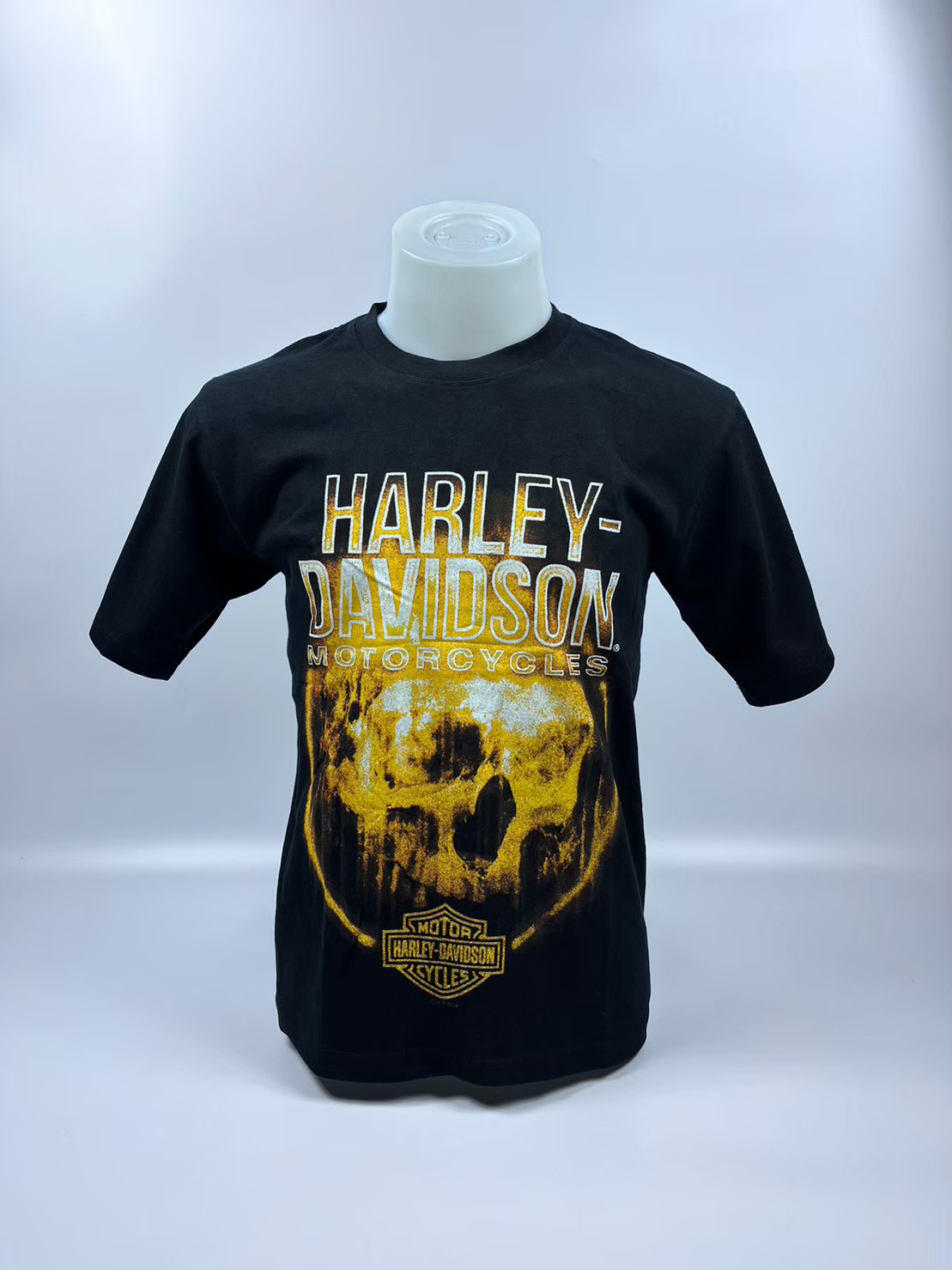 เสื้อยืดแขนสั้น H-D ลายกระโหลก #04 สีดำ S,M,L,XL,XXL