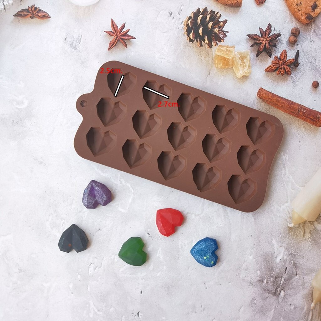 พิมพ์ซิลิโคนขนม พิมพ์วุ้น หัวใจ ไม้ทุบ เลือกแบบ