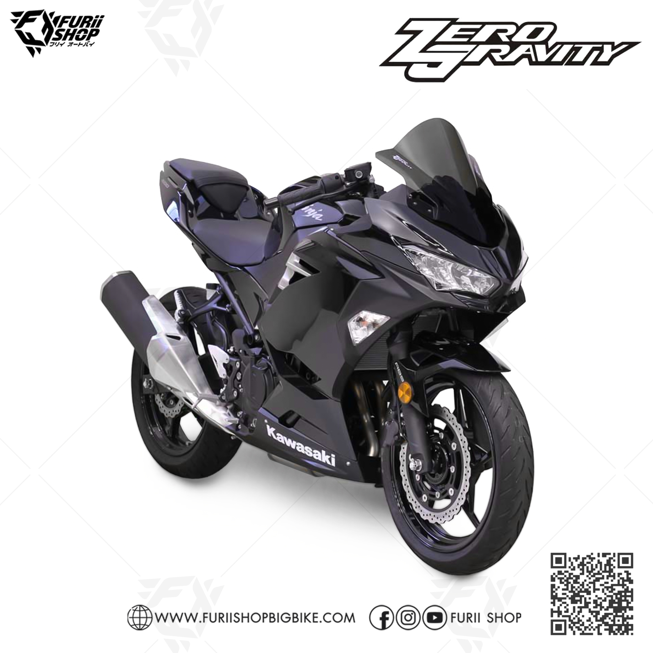 ชิลด์ Zero Gravity Windshield : for Kawasaki Ninja 400 2018
