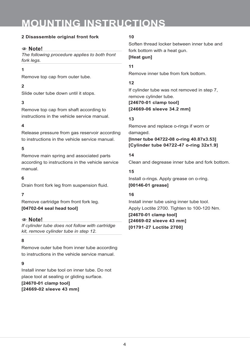 สปริงโช้คหน้า Ohlins FKR125 For Honda CBR1000RR-R SP (Öhlins FL 941) 2020-2023