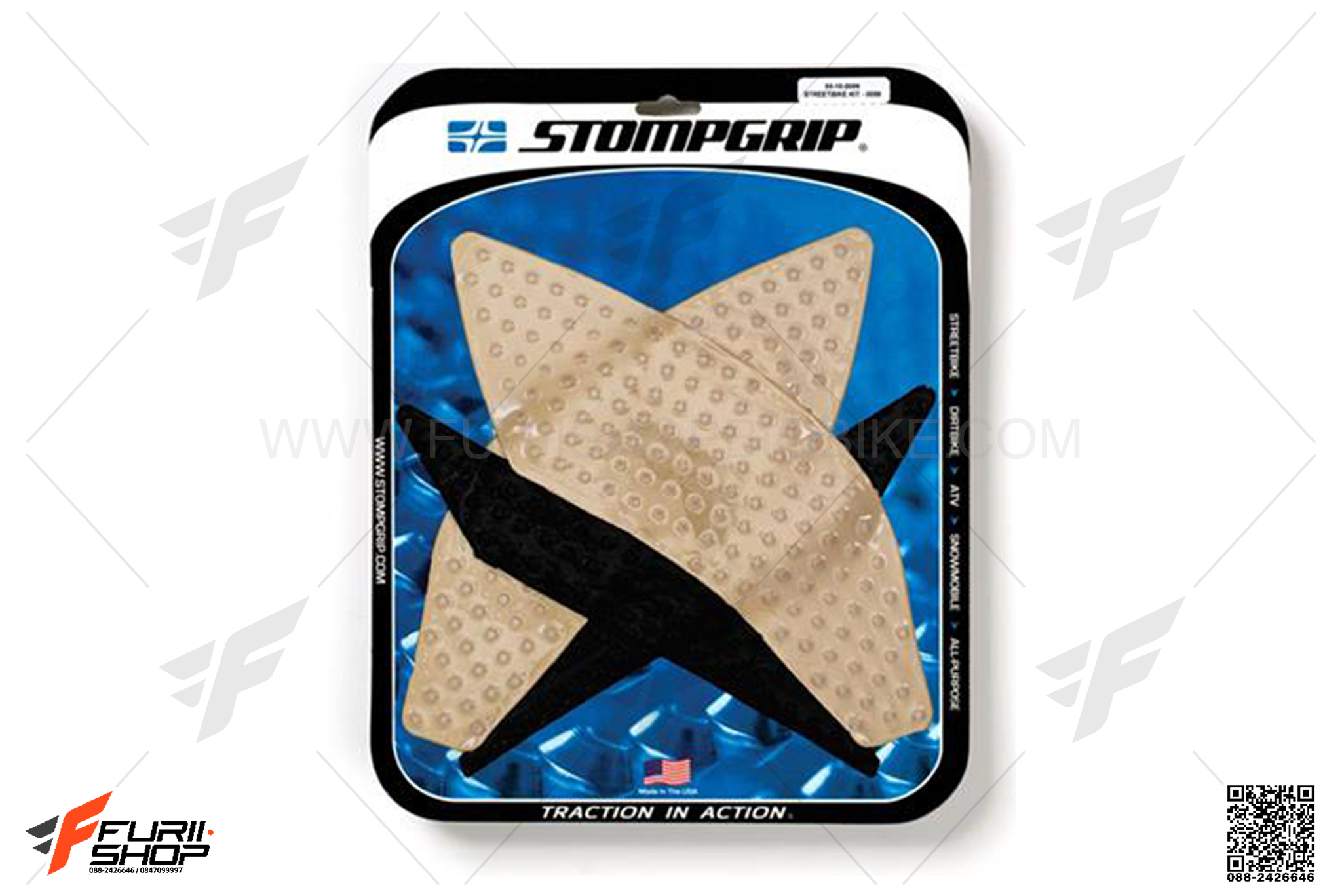 สติ๊กเกอร์กันรอยข้างถัง STORM GRIP ใส FOR YAMAHA R1/R1M