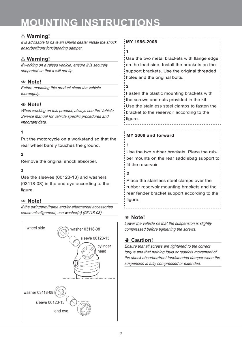 โช๊คหลังแต่ง Ohlins HD357 For Harley-Davidson FLH/FLT Touring ปี 1998-2013
