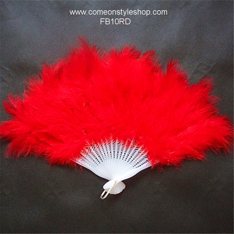 พัดขนนก วินเทจ แกสบี้ Hand Fan Feather