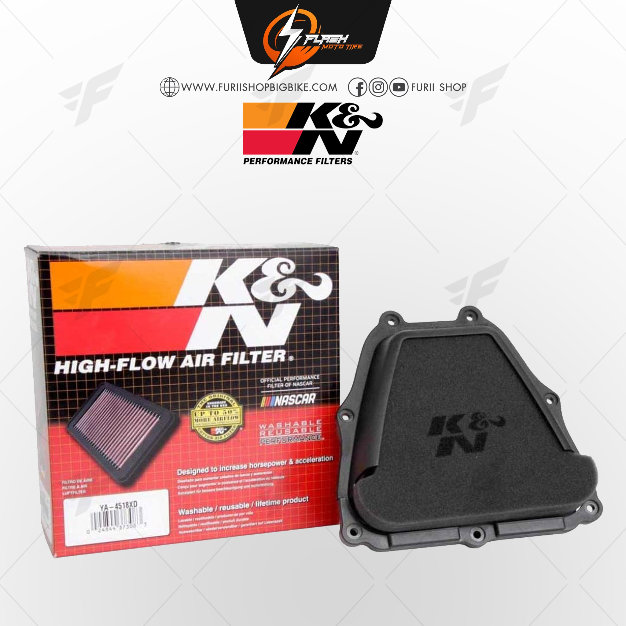 กรองอากาศ K&N สำหรับ YAMAHA
