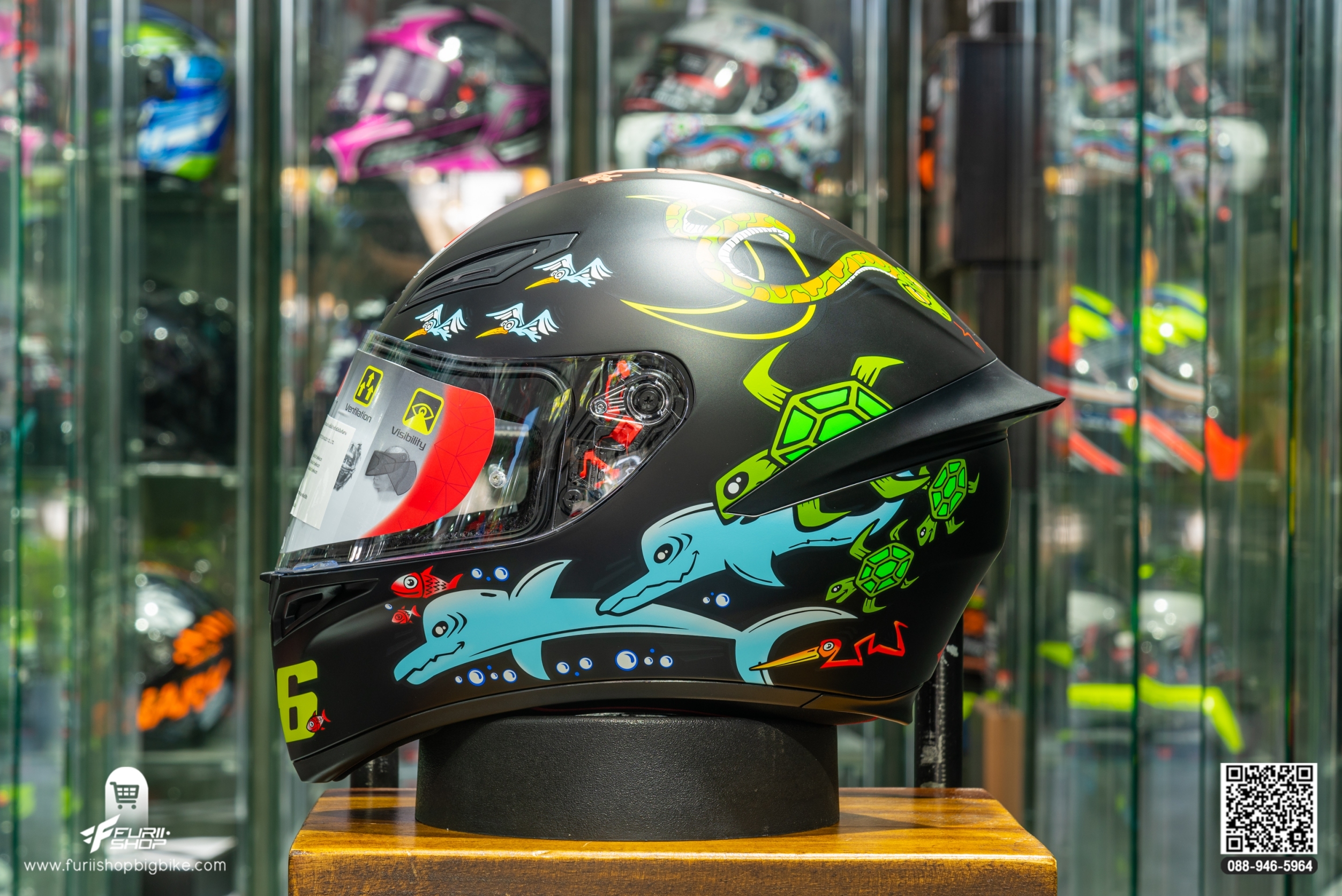 หมวกกันน็อค AGV K1 WHITE ZOO MATT BLACK