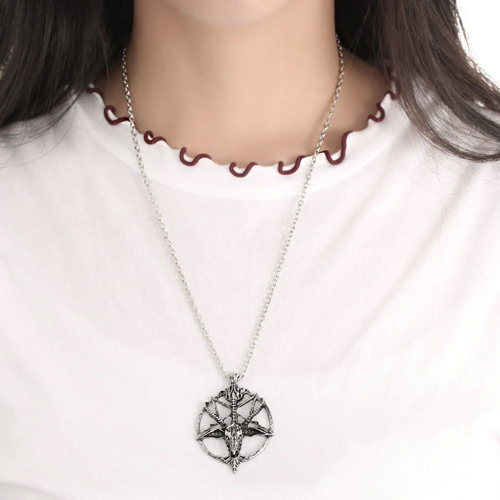 สร้อยคอ พร้อมจี้ Pentagram ดาว 5 แฉก กลับหัว