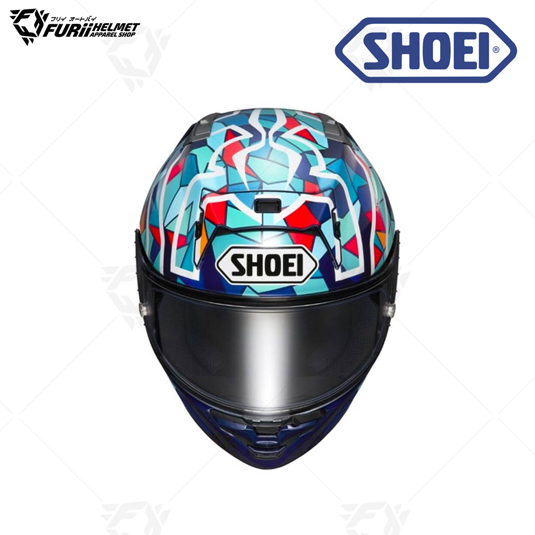 หมวกกันน็อค Shoei : X-FIFTEEN MARQUEZ BCN TC-10 BLUE/GREEN