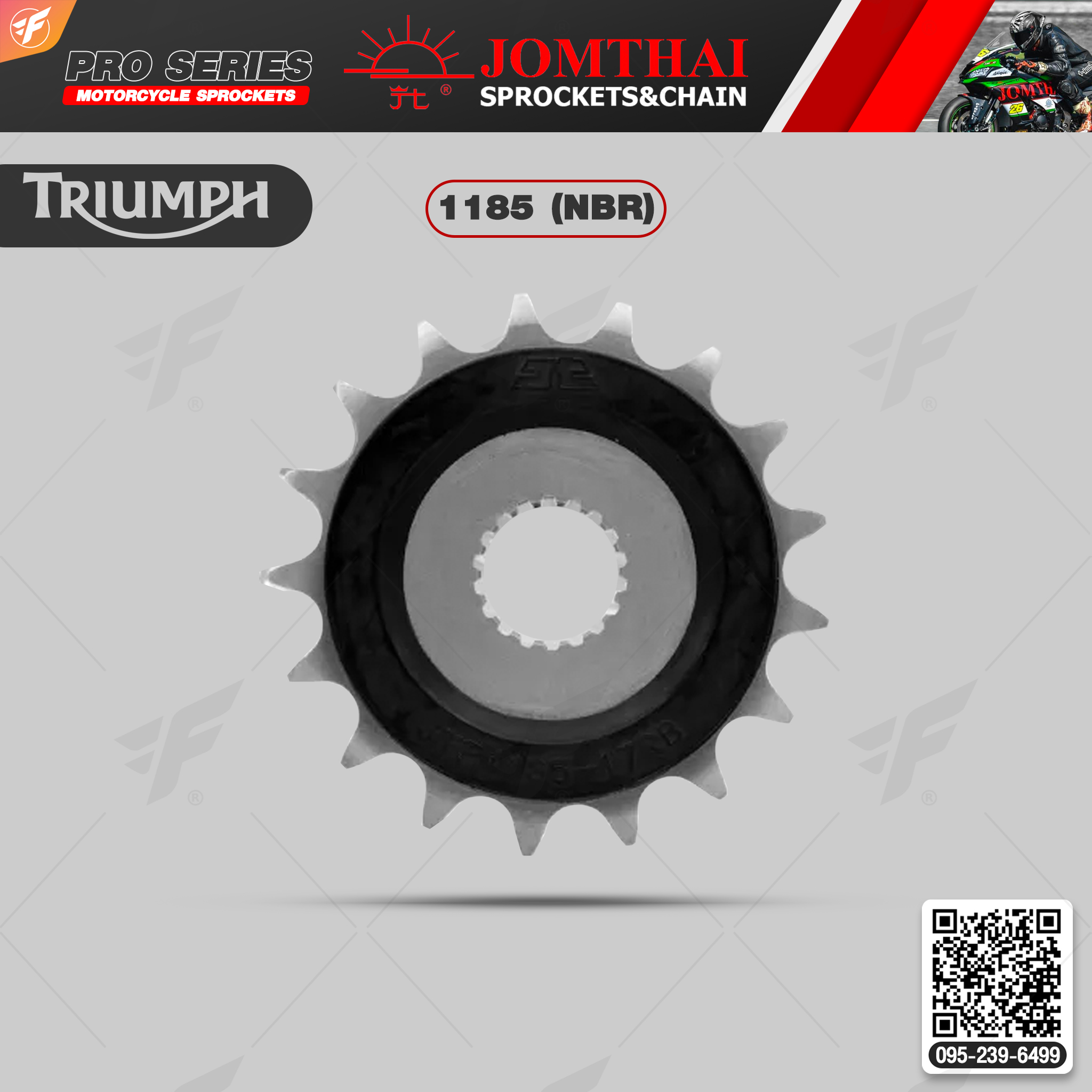 สเตอร์หน้า JOMTHAI (พระอาทิตย์) : 1185 (NBR) นำเข้าอังกฤษ 17ฟัน Chain 520 For Triumph 900 Bonnevill T100 (17-20), 900 Street Twin (16-20), 900 Street Cup (16-19), 900 Street Scrambler (16-20), 900 Scrambler (2020) ตัวหม้อน้ำ6รู