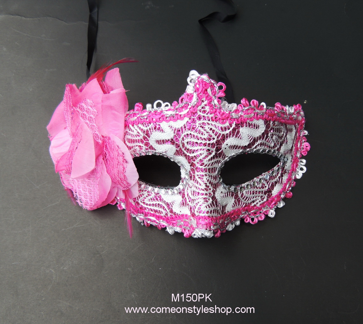 หน้ากากปาร์ตี้สไตล์เวนิสประดับดอกไม้ หน้ากากออกงาน ปาร์ตี้ การแสดง Fancy Masquerade 