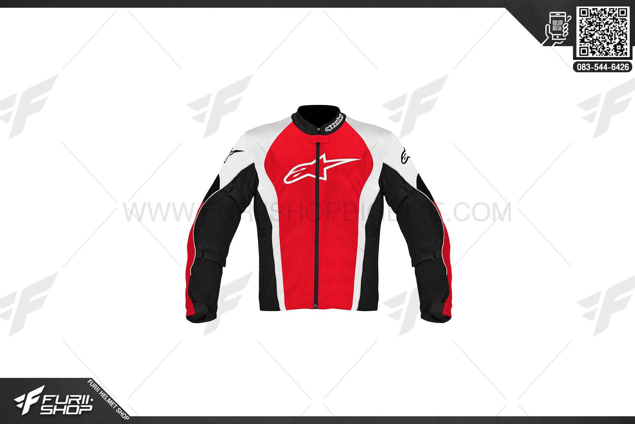 เสื้อแจ๊กเก็ต Alpinestars BONNEVILLE AIR แดงขาวดำ