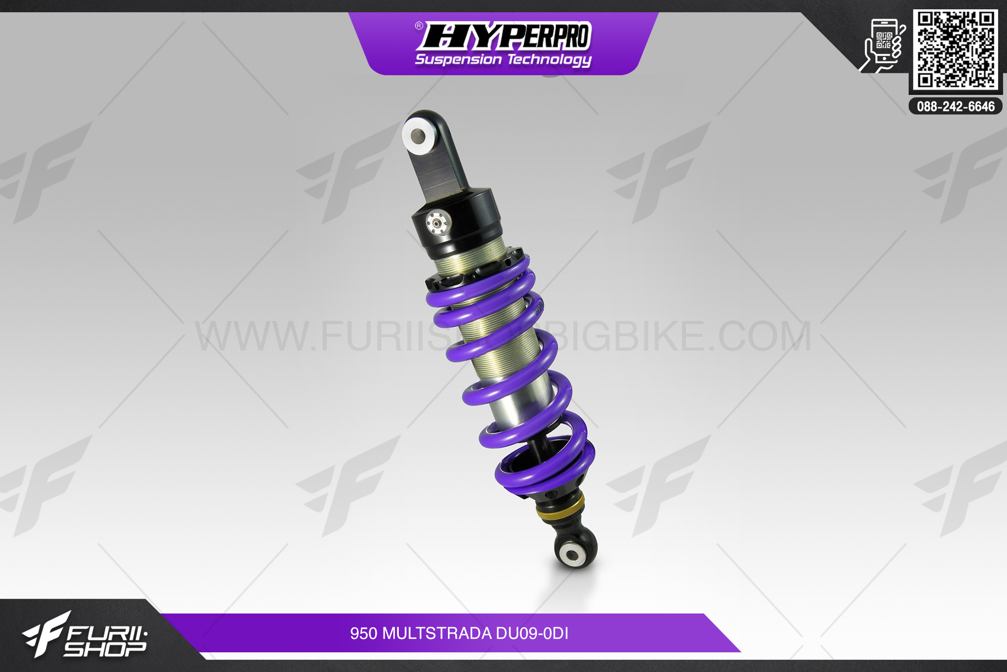 โช้คอัพหลัง HYPERPRO Emulsion Shock Ducati Multistrada 1200 DU12 0AA