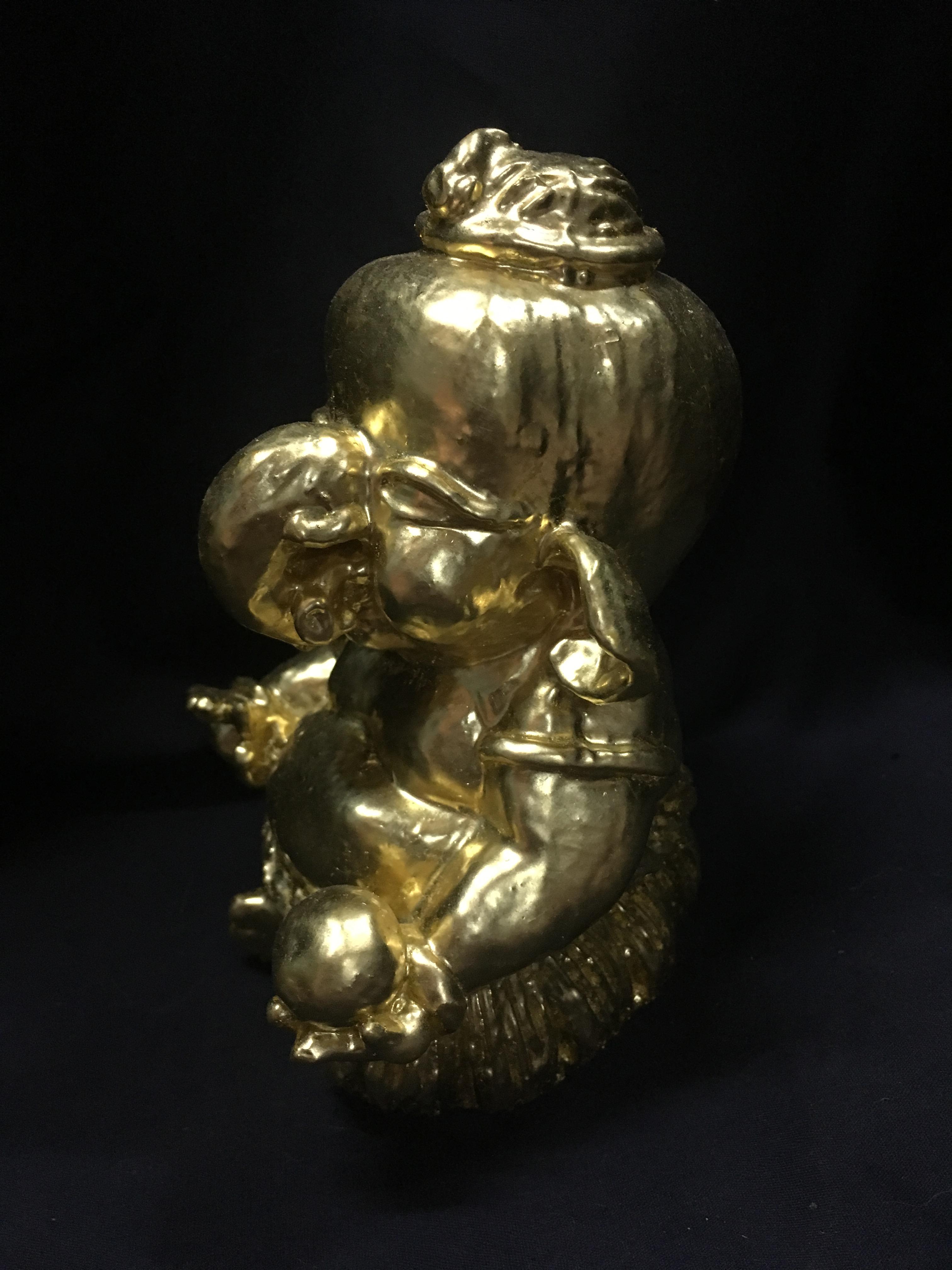 พระพิฆเนศ ปางเด็ก ถือลูกแก้ว ปิดทอง