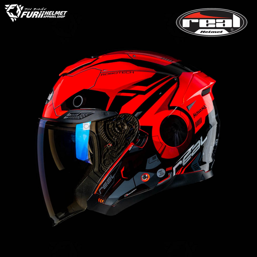 หมวกกันน็อค Real : HAVANA ROBOTECH BLACK/RED