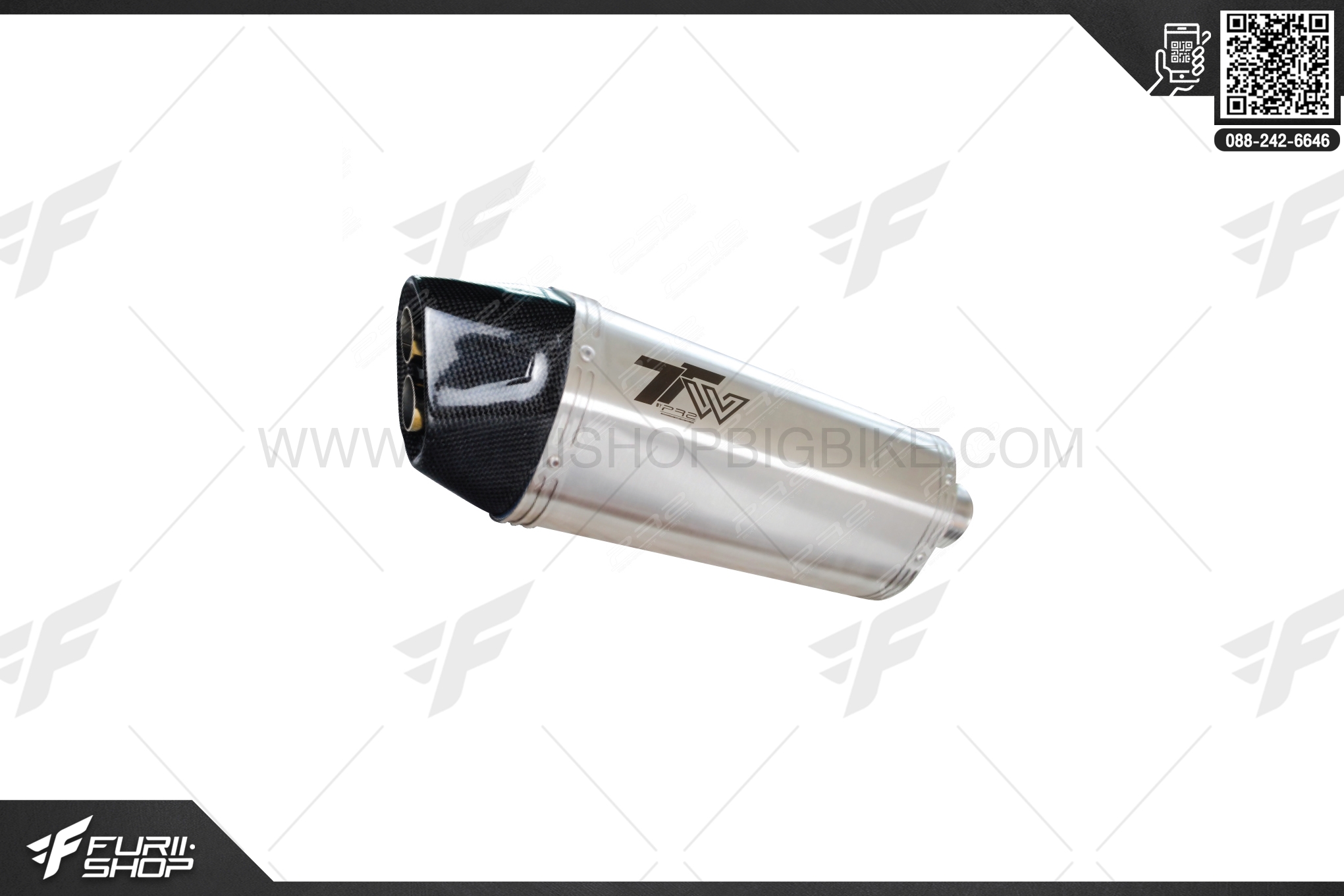 ท่อไอเสีย มอเตอร์ไซค์ PR2 TW STAINLESS FOR YAMAHA M-SLAZ 2015+