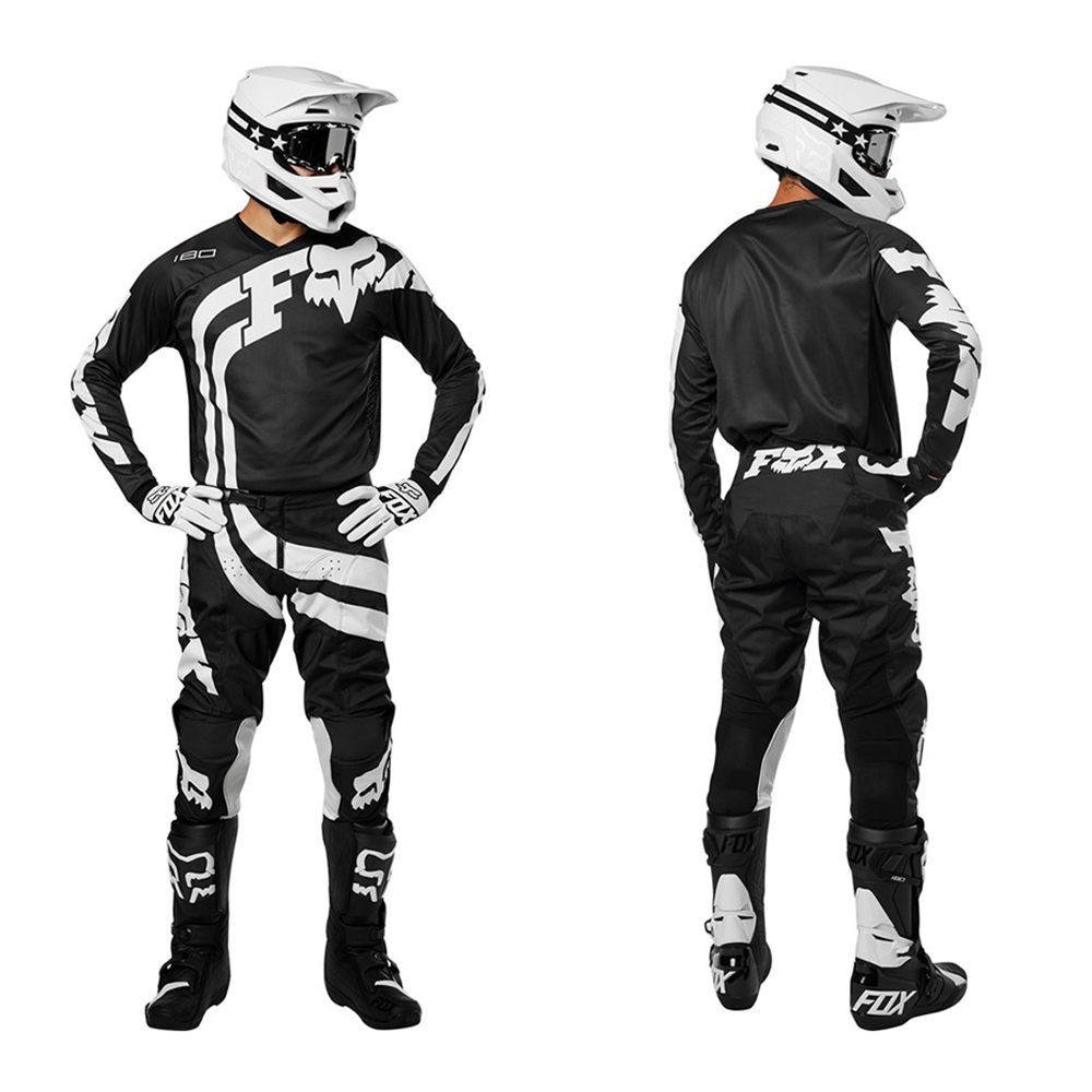 ชุดวิบาก ชุดขี่มอเตอร์ไซค์วิบาก Motocross-180 ดำ-ขาว