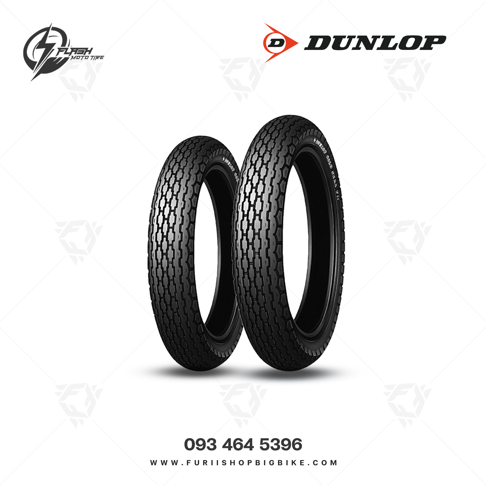 ยางมอเตอร์ไซค์บิ๊กไบค์ DUNLOP F11 : 3.25H19 54H WT Flash Moto Tire