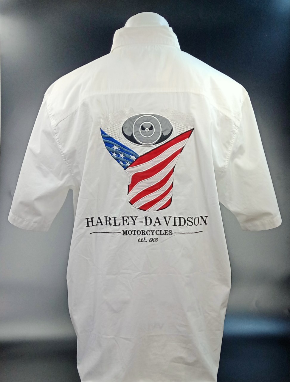 เสื้อ Shirt แขนสั้น H-D #97645 สีขาว