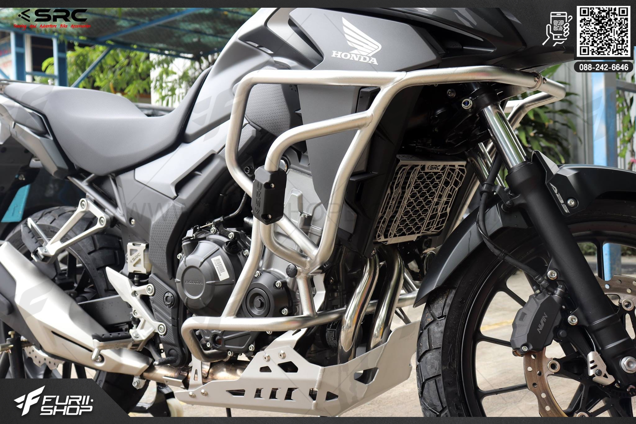 แคชบาร์ SRC สีเงิน FOR HONDA CB500X 2019
