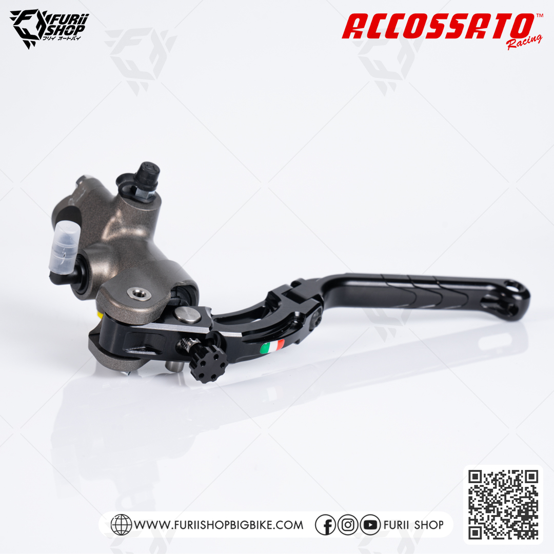 ปั้มเบรกซ้าย/คลัตช์ Accossato Radial Clutch CNC ยืด-หดได้ (CY007N-L-18) : (ลูกสูบ 16 ระยะก้าน 18)