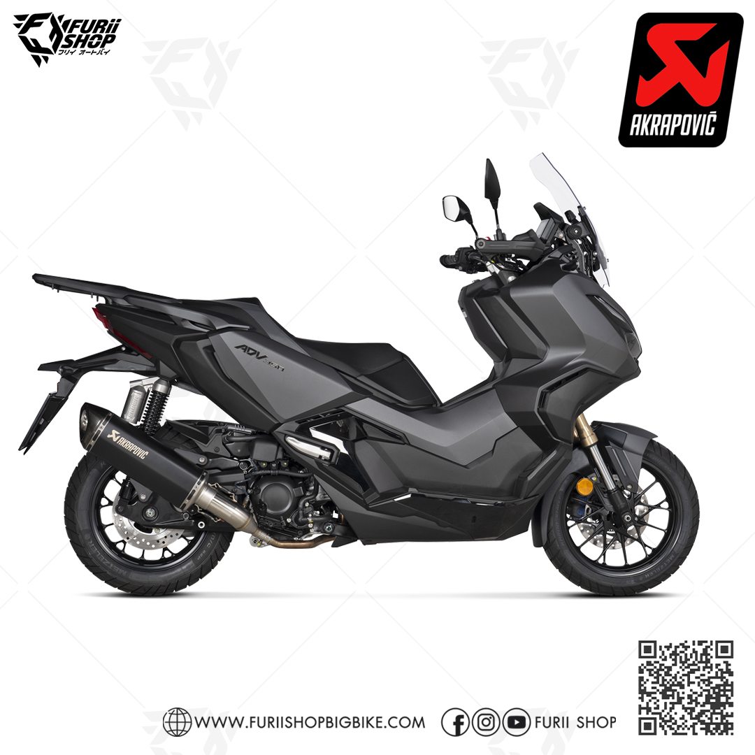 ท่อแต่ง Akrapovic Slip on Black New Shape (2รู) Catalytic : for Honda ADV350 2022
