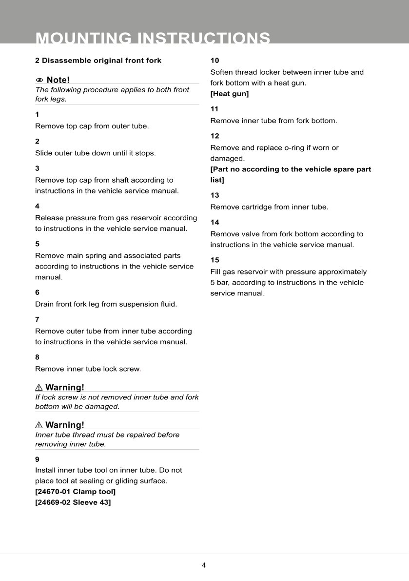 สปริงโช้คหน้า Ohlins FKR105 For Kawasaki ZX-10RR 2018-2023