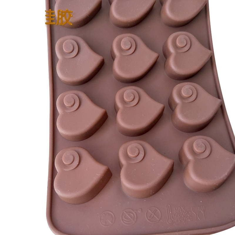 แม่พิมพ์ซิลิโคน หัวใจ 15ช่อง เกลี่ยวเล๊ก