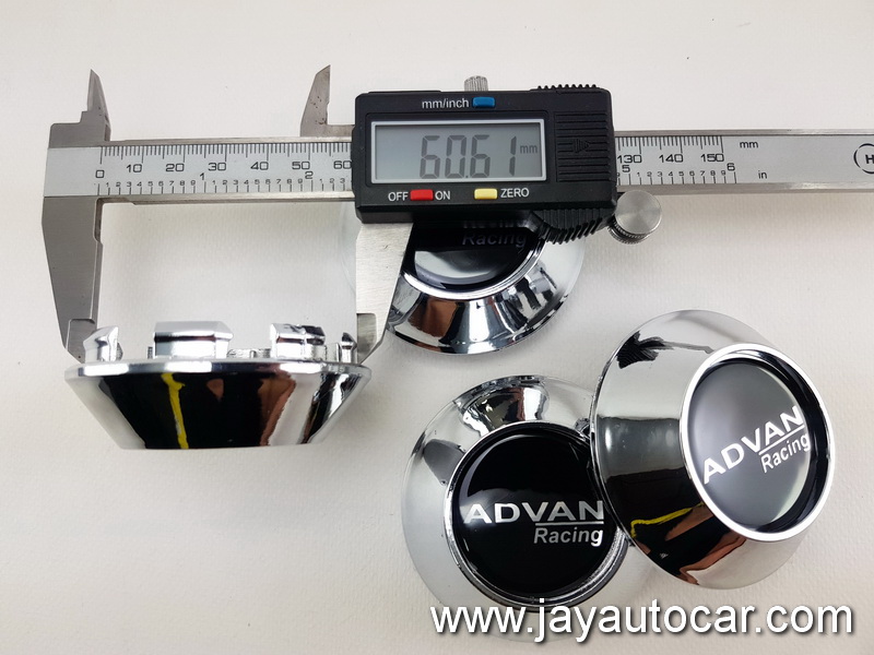 ฝาล้อรถยนต์ ฝาล้อแม็กซ์ สำหรับ ล้อแม็ก สติ๊กเกอร์เรซิ่น โลโก้ ADVAN RACING สีเงิน ขนาด 60 มิล 1ชุด 4ชิ้น