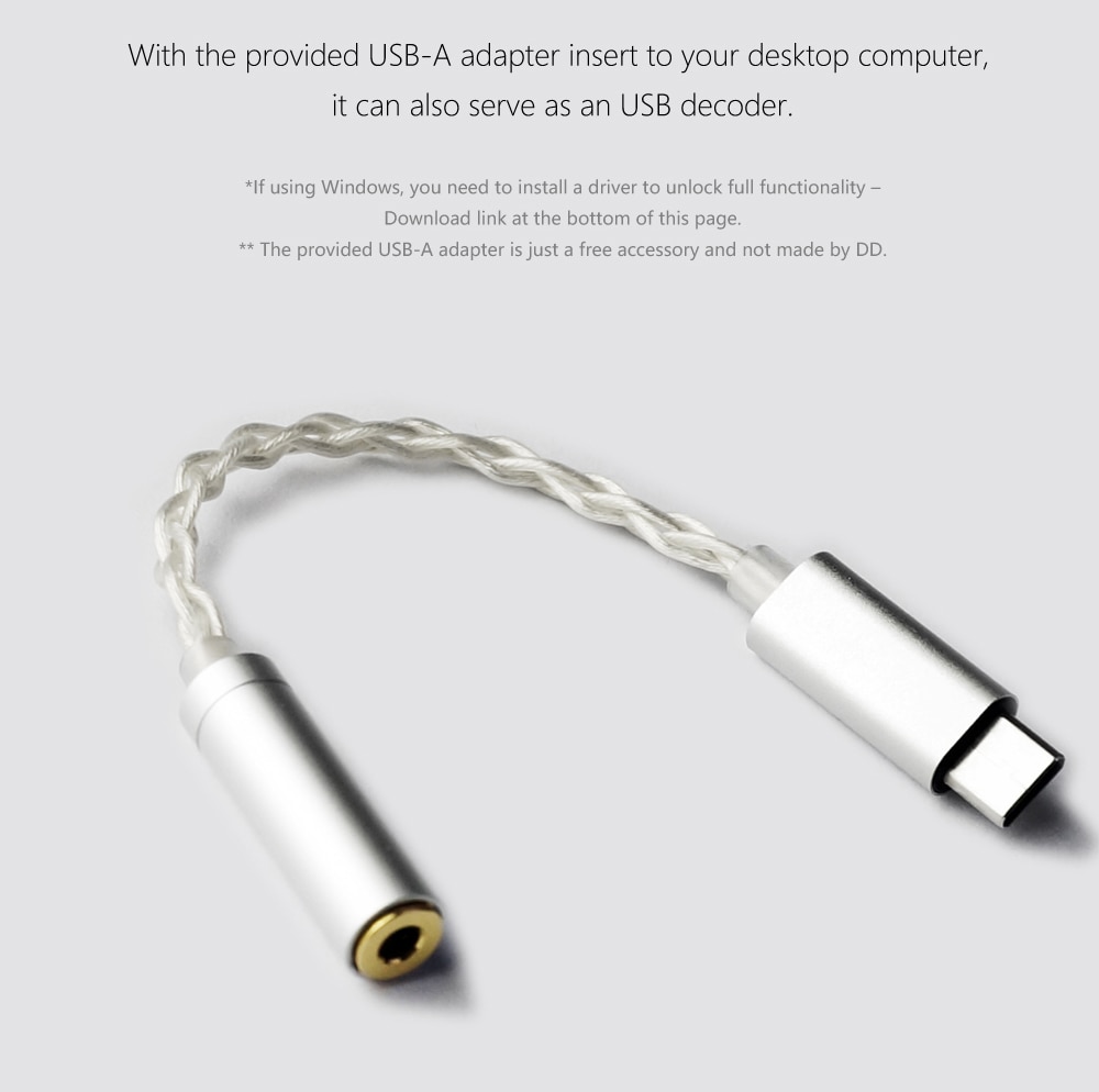 ขาย DD TC-35 สายแปลง 3.5mm เป็น USB Type C รองรับ 192kHz/32bit
