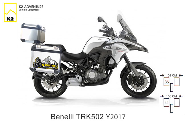 กล่องข้าง ปี๊บบน พร้อมแร็คและเพลท K2 PRO 40L FOR BENELLI TRK502