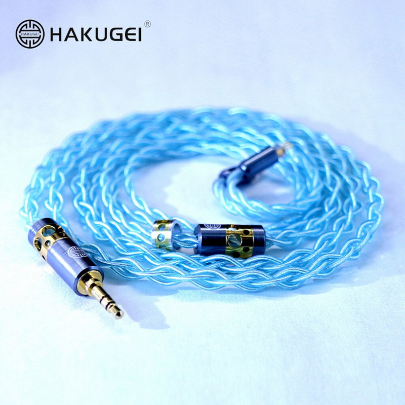 ขาย Hakugei Galaxy สายอัพเกรดหูฟัง Litz 6N OCC ชุบเงิน หุ้มฉนวนใส PE สีฟ้า