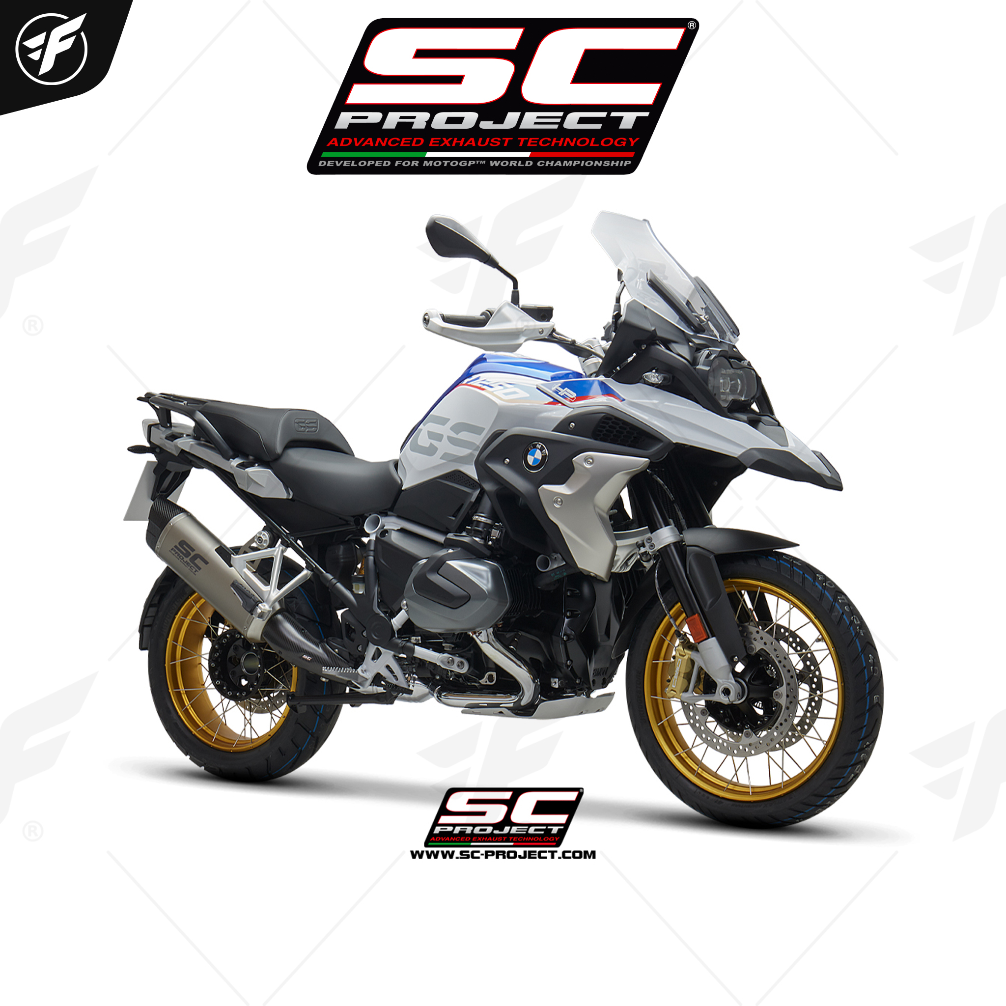 BMW R 1250 GS (2019 - 2020) - ADVENTURE - EURO 4 Adventure Muffler, Titanium, with Carbon fiber end cap