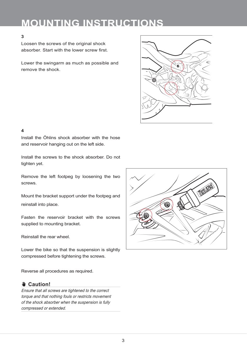 โช๊คหลังแต่ง Ohlins YA967 For Yamaha MT-03 ปี 2016-2023