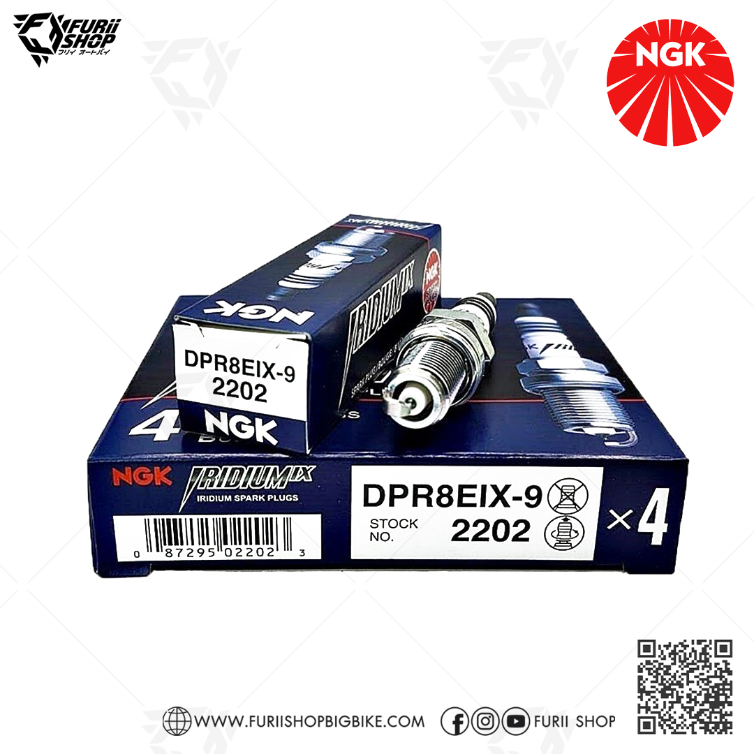 หัวเทียน NGK DPR8EIX-9 ขั้ว Iridium ใช้สำหรับ Triumph Thruxton, Scrambler, Bonneville T100 ตัว air cooler
