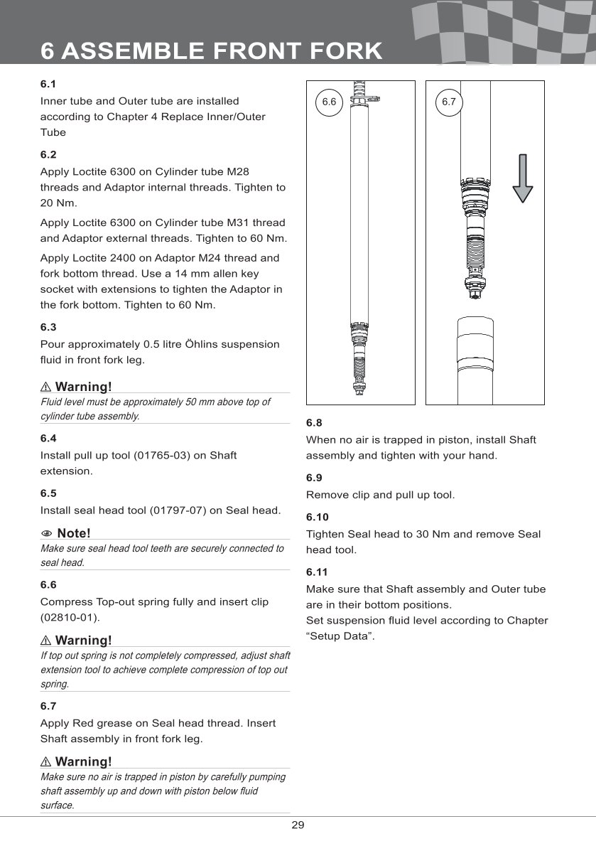 โช้คหน้า OHLINS FGR252 FOR Yamaha YZF R6 2017-2024