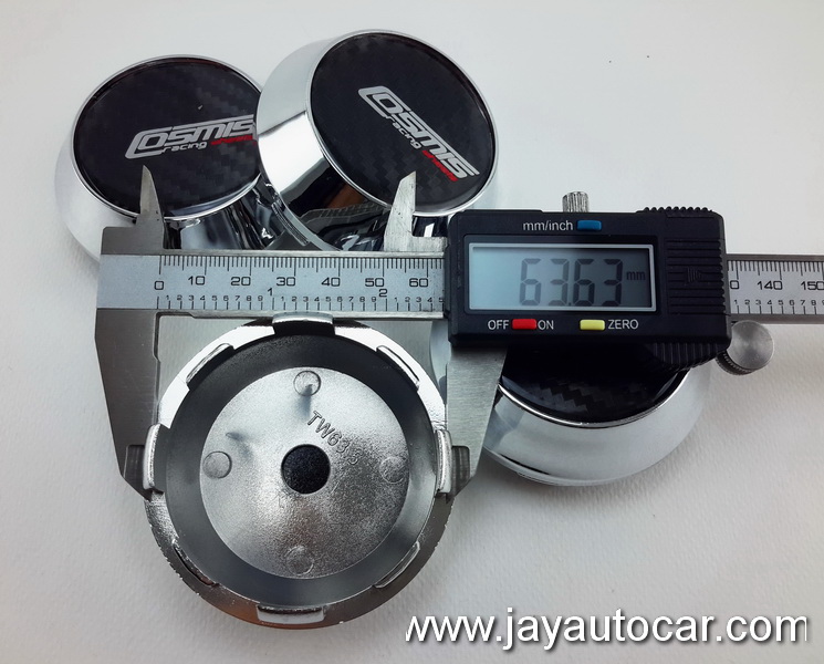 ฝาล้อรถยนต์ แม็กแต่ง ฝาล้อแม็ก ขนาด 63.5 มิล COSMIS RACING WHEELS สีเงิน 1ชุด 4ชิ้น Size 63.5mm.